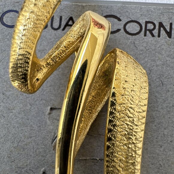 Casual Corner Signed Gold Tone Brooch Large 3 1/2" Vintage 80's NEW - Picture 5 of 9